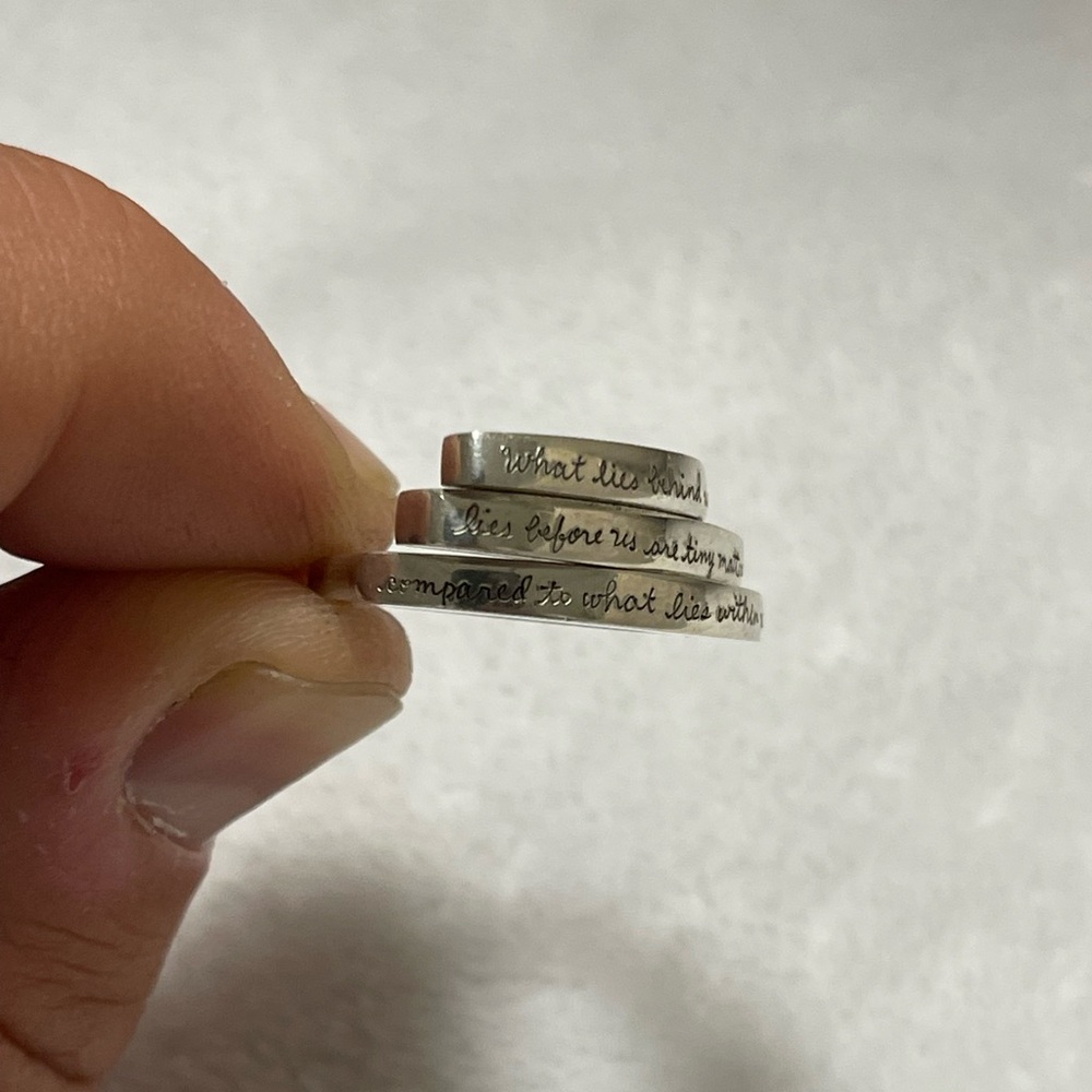 Silver Inspirational Quote Ring - Picture 3 of 4